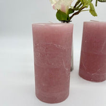 Load image into Gallery viewer, Rustic  Dusky Pink Pillar Candle
