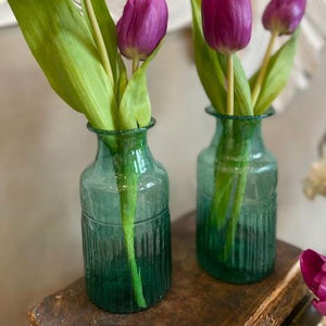 Recycled Glass Vase Teal