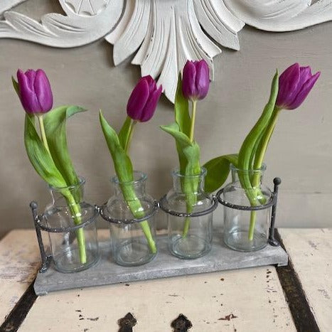 Wooden Rustic Rack with four mini Jars