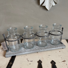 Load image into Gallery viewer, Wooden Rustic Rack with four mini Jars
